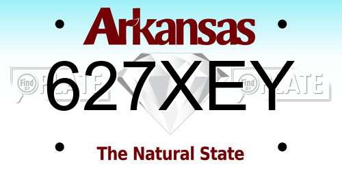 627XEY Arkansas License Plate