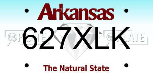 627XLK Arkansas License Plate