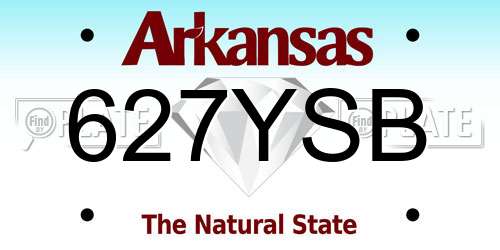627YSB Arkansas License Plate