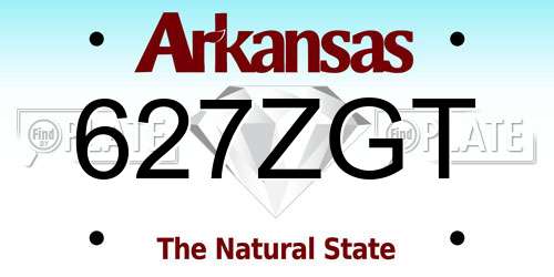 627ZGT Arkansas License Plate