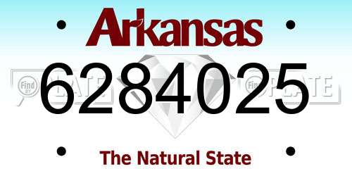 6284025 Arkansas License Plate