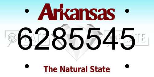 6285545 Arkansas License Plate