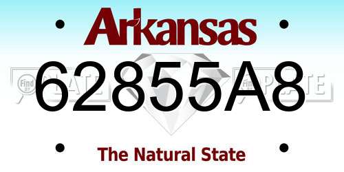 62855A8 Arkansas License Plate