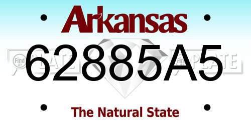 62885A5 Arkansas License Plate
