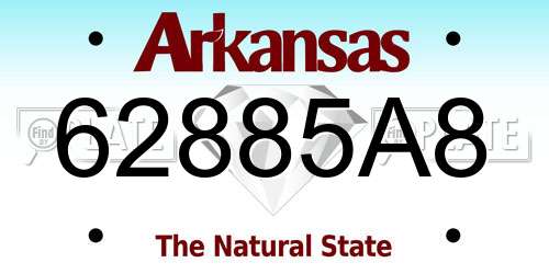 62885A8 Arkansas License Plate