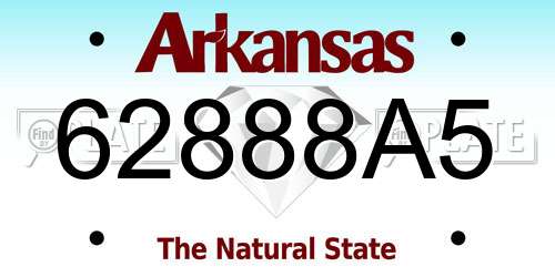 62888A5 Arkansas License Plate