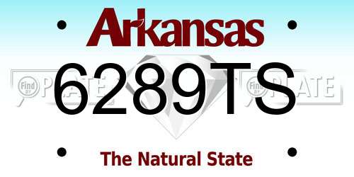 6289TS Arkansas License Plate