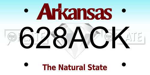 628ACK Arkansas License Plate