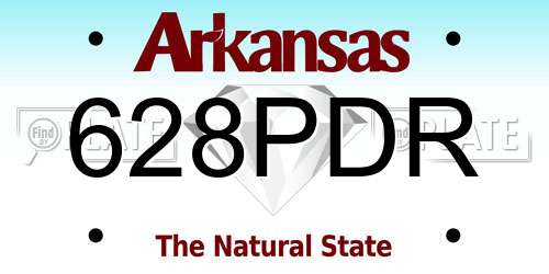 628PDR Arkansas License Plate