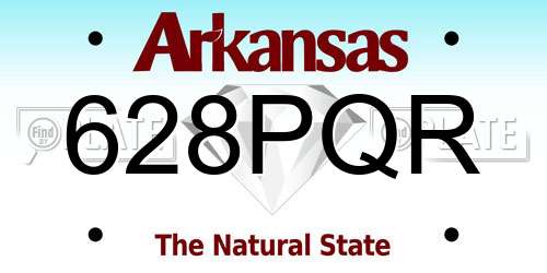 628PQR Arkansas License Plate
