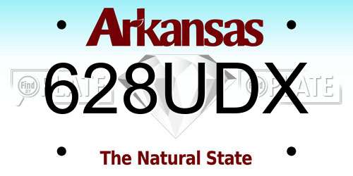 628UDX Arkansas License Plate