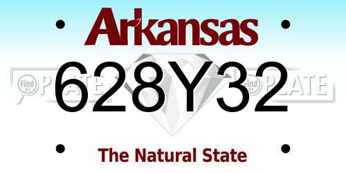 628Y32 Arkansas License Plate
