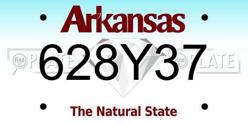 628Y37 Arkansas License Plate