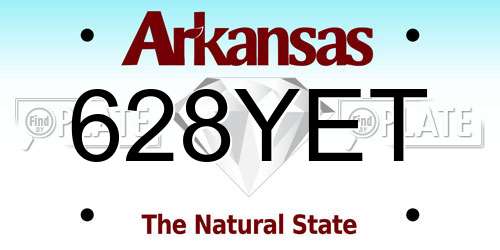 628YET Arkansas License Plate