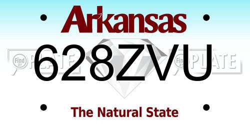 628ZVU Arkansas License Plate