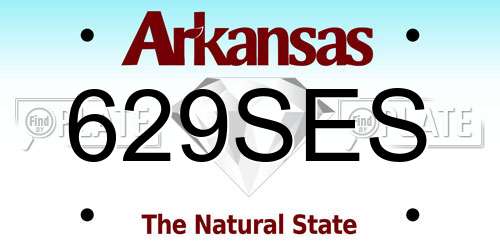 629SES Arkansas License Plate