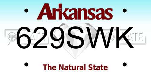 629SWK Arkansas License Plate