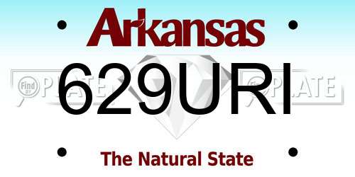 629URI Arkansas License Plate