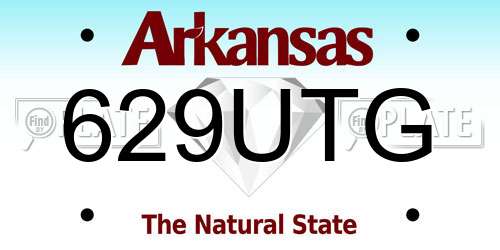 629UTG Arkansas License Plate