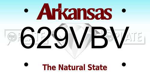 629VBV Arkansas License Plate