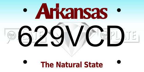 629VCD Arkansas License Plate