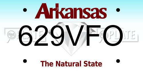 629VFO Arkansas License Plate