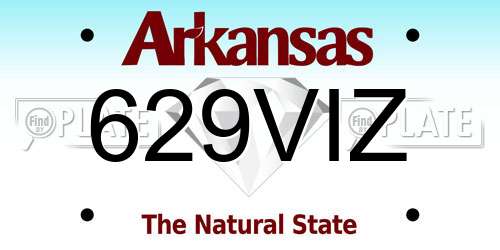 629VIZ Arkansas License Plate