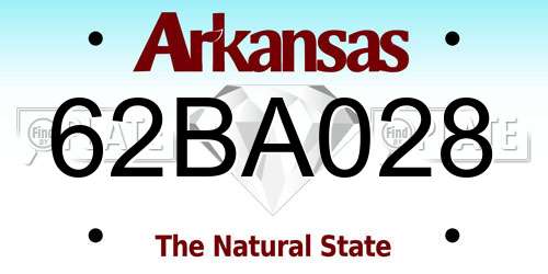 62BA028 Arkansas License Plate