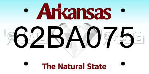 62BA075 Arkansas License Plate