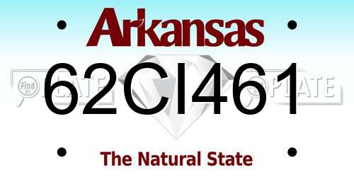 62CI461 Arkansas License Plate