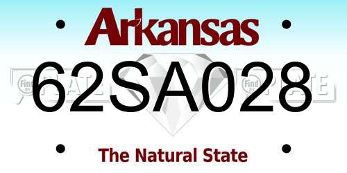62SA028 Arkansas License Plate