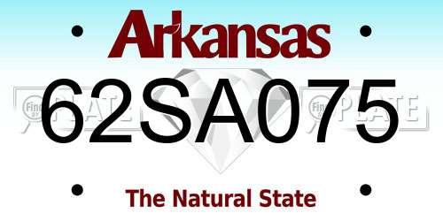 62SA075 Arkansas License Plate