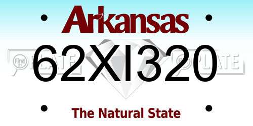 62XI320 Arkansas License Plate