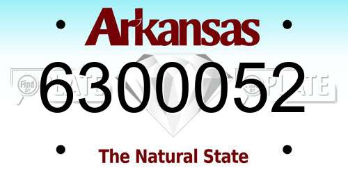 6300052 Arkansas License Plate