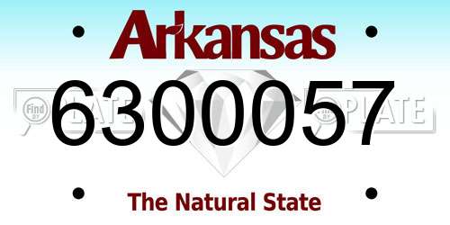 6300057 Arkansas License Plate