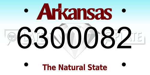 6300082 Arkansas License Plate