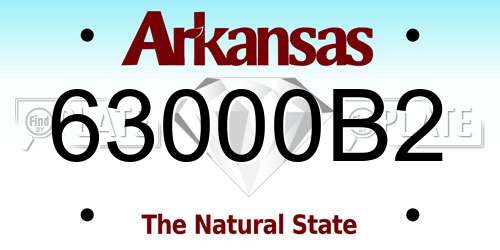 63000B2 Arkansas License Plate