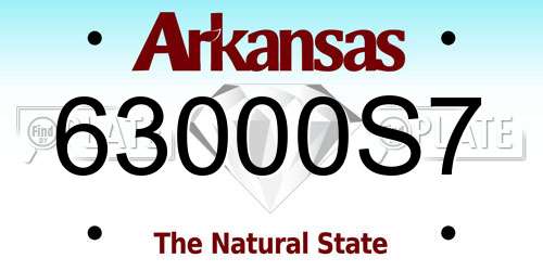 63000S7 Arkansas License Plate