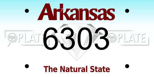 6303 Arkansas License Plate