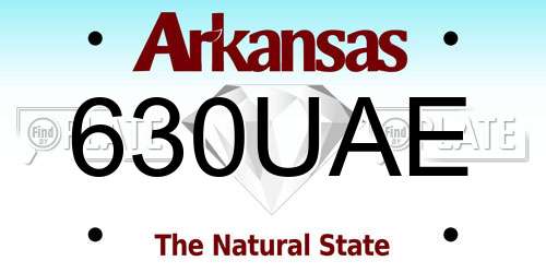 630UAE Arkansas License Plate