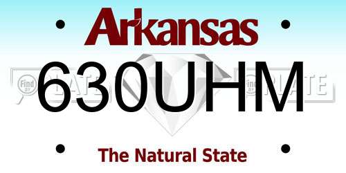 630UHM Arkansas License Plate