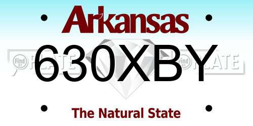 630XBY Arkansas License Plate