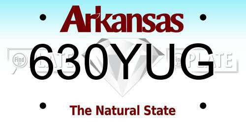 630YUG Arkansas License Plate