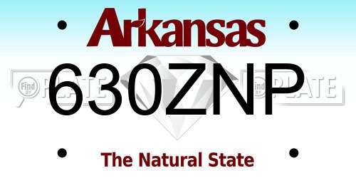 630ZNP Arkansas License Plate
