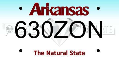 630ZON Arkansas License Plate