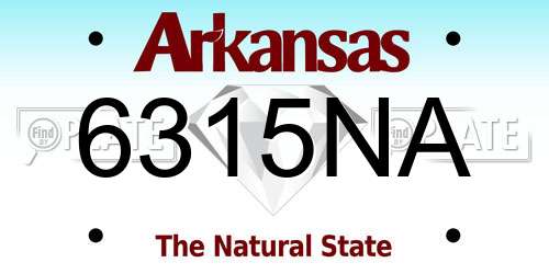 6315NA Arkansas License Plate