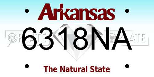6318NA Arkansas License Plate