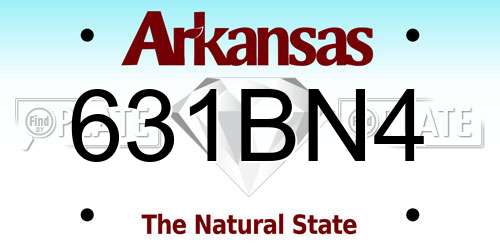 631BN4 Arkansas License Plate