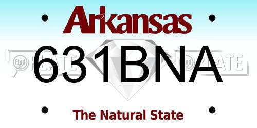 631BNA Arkansas License Plate