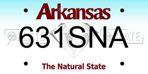 631SNA Arkansas License Plate